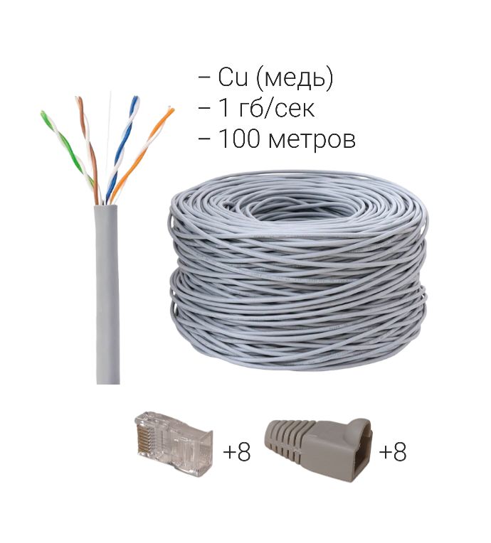 EC-uu004-5e-PVC-BL. EC-uu004-5e-PVC-GY. U/UTP Cat 5e 50х2х0.52 PVC. Полимет кабель UTP.
