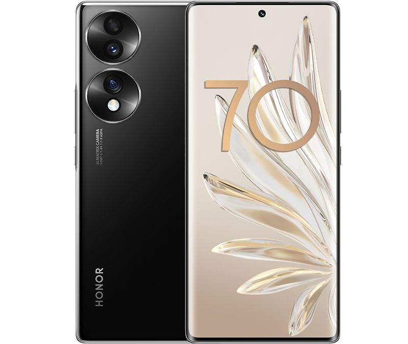 СмартфонСмартфонHonor70поддержкадвухSIM-карт,глобальнаяверсия,NFC,русский12/256ГБ,черный