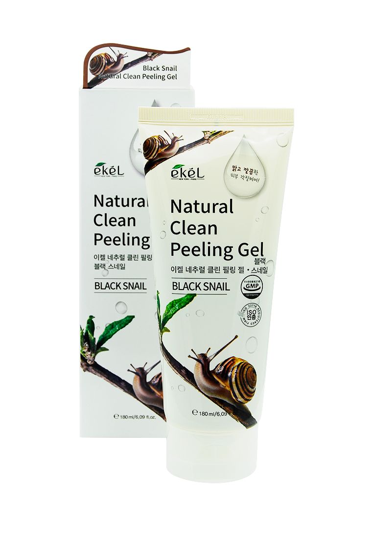 Ekel Скраб-пилинг для лица с муцином черной улитки Natural Clean Peeling Gel Black Snail 180 мл