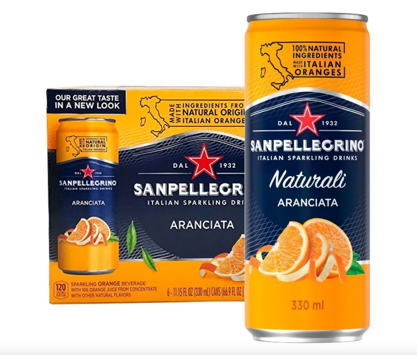 Газированный напиток Sanpellegrino Aranciata, Апельсин, 6 шт, 330 мл