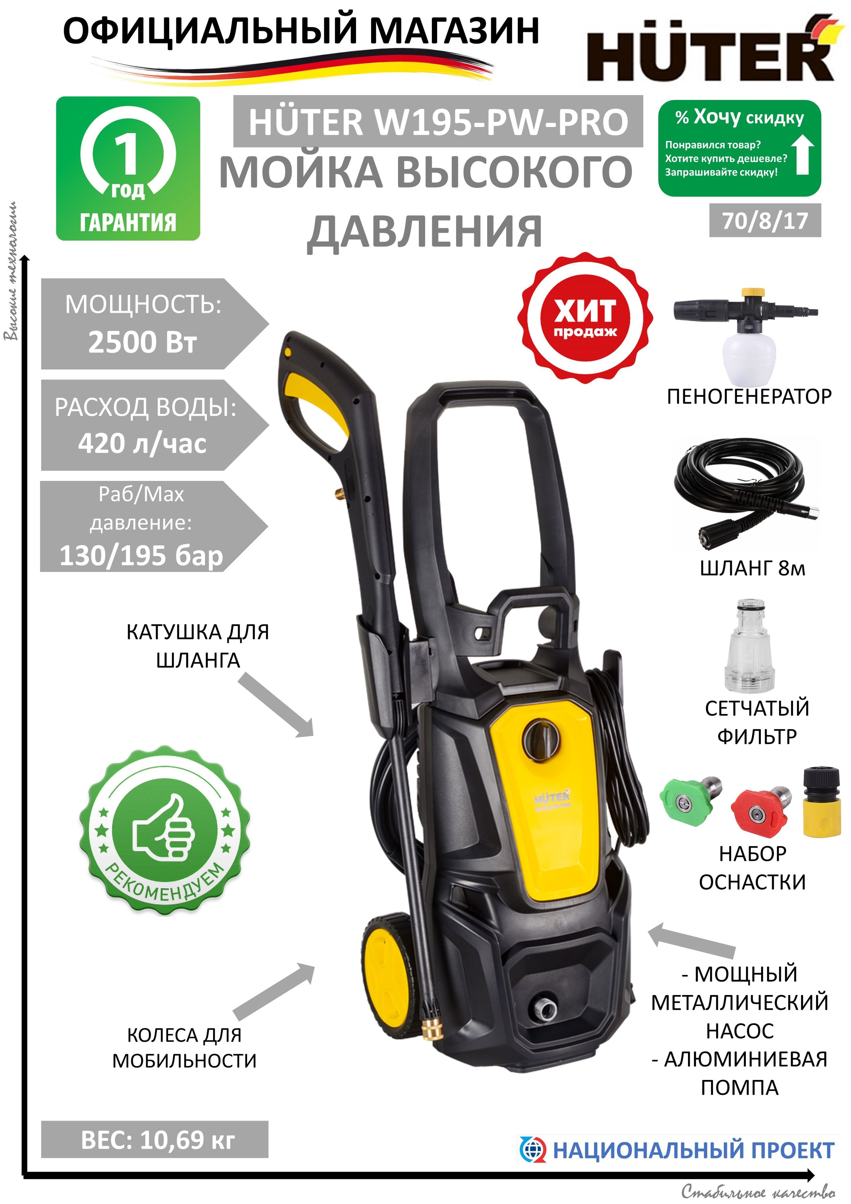 Huter W195 Pw Pro Купить