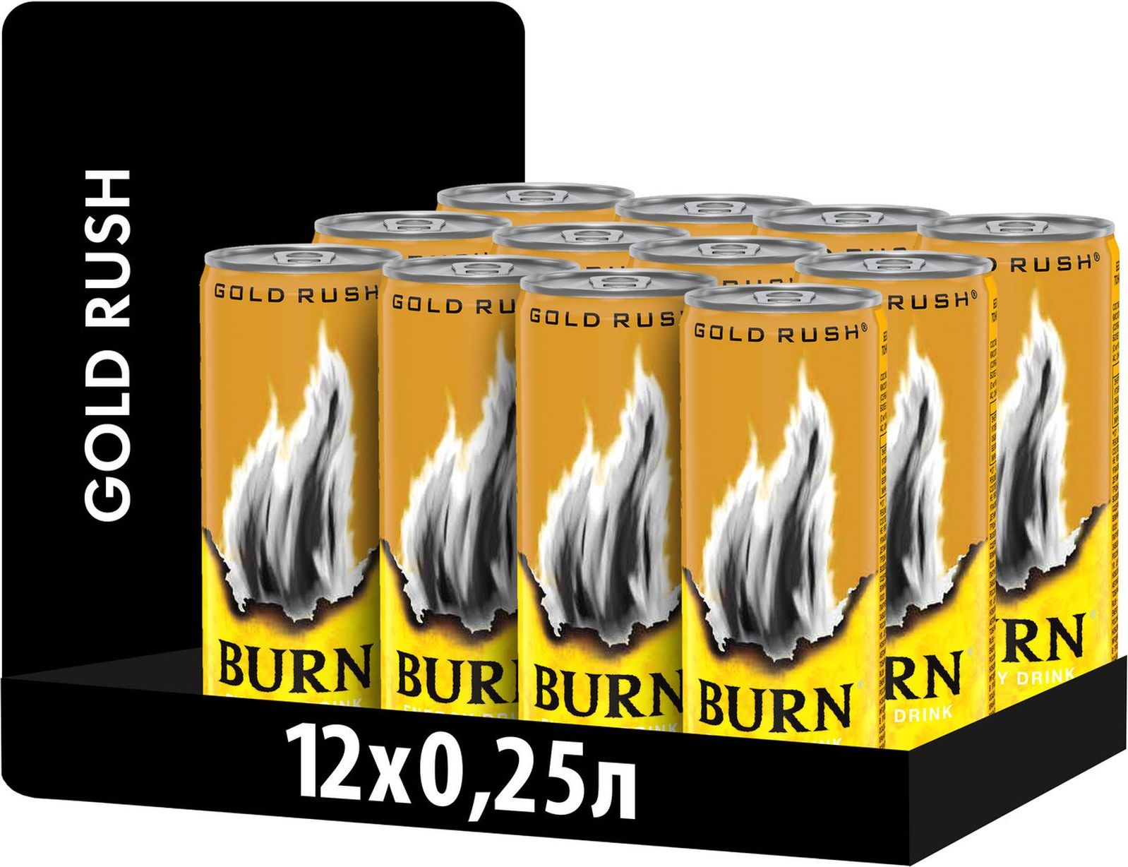 Энергетический напиток Burn Gold Rush, 12 шт х 250 мл