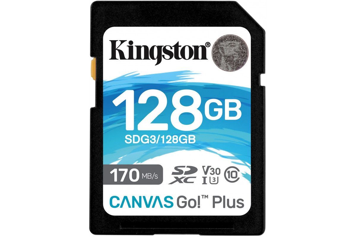 Карта памяти Kingston SDXC Canvas Go Plus Class 10 UHS-I U3 (170/90MB/s) 128GB