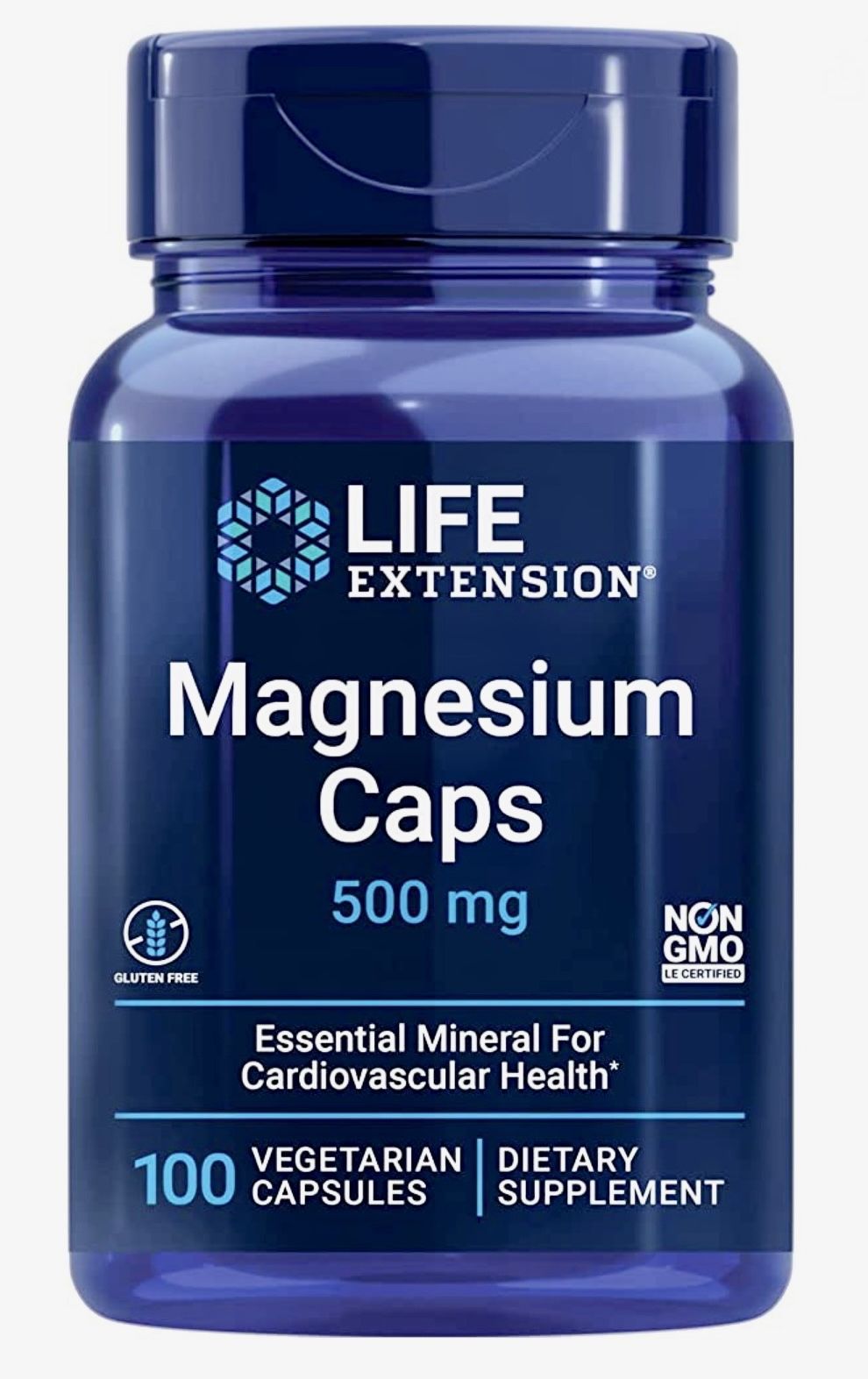 Магний (оксид, цитрат, сукцинат) Life Extension Magnesium Caps 500 mg 100 капсул.