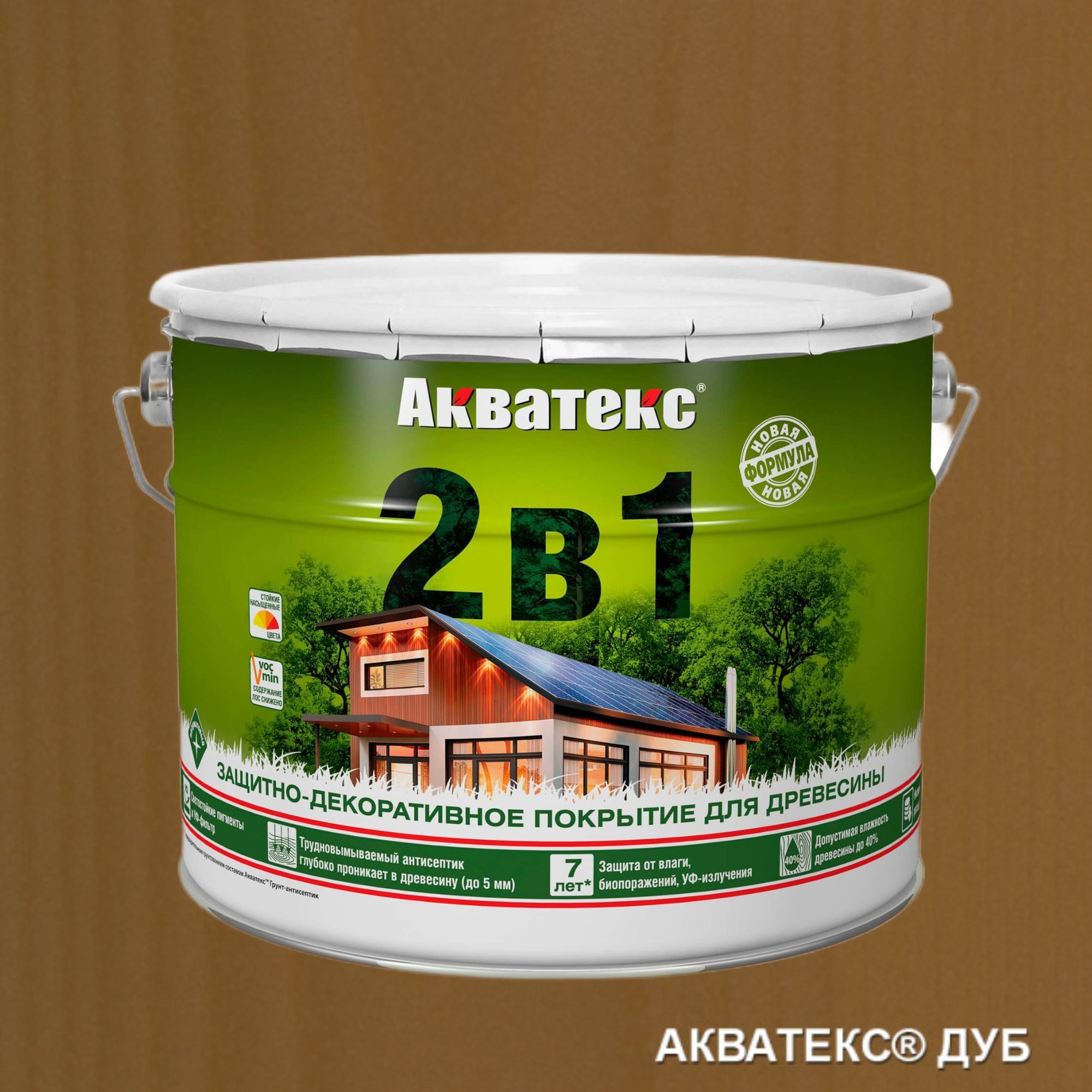 Акватекс2в1,Пропиткадекоративнаягрунтовка9л,Дуб