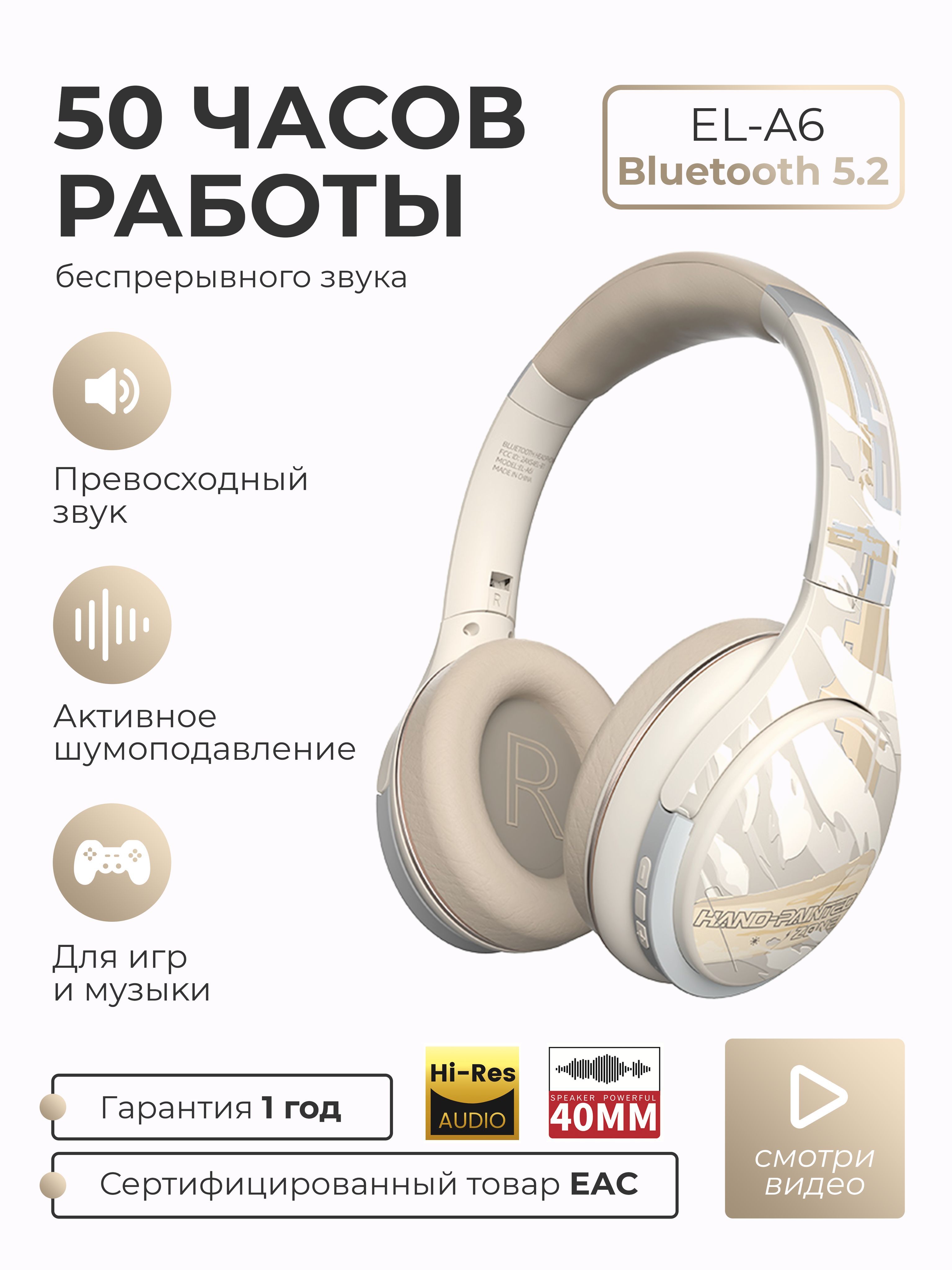 Наушники Полноразмерные SMART PRESENT беспроводные накладные с микрофоном  Headphones A6 - купить по доступным ценам в интернет-магазине OZON  (987929223)