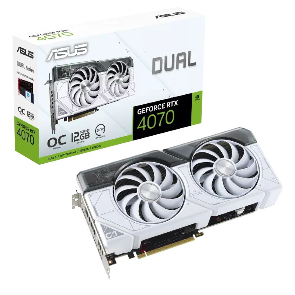 ASUS Видеокарта GeForce RTX 4070 12 ГБ (DUAL 90YV0IZ4-M0NA00)