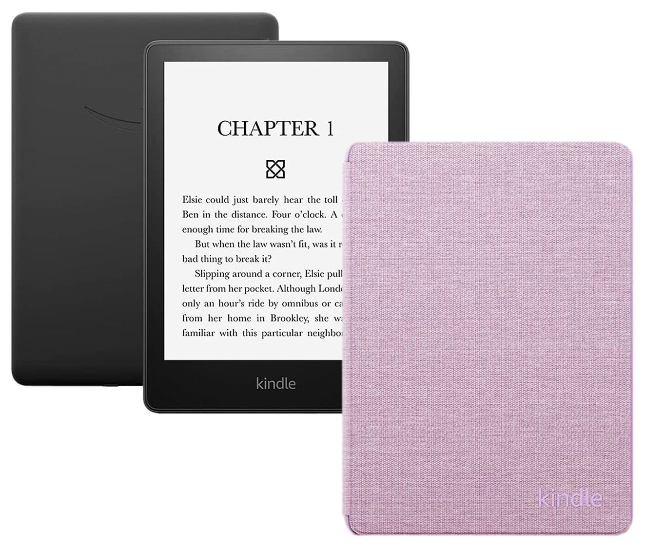 Amazon Kindle 6.8" Электронная книга Amazon Kindle Paperwhite 5 11th Gen 6.8" 16Gb SO Black + фирменный тканевый чехол, черный, розовый