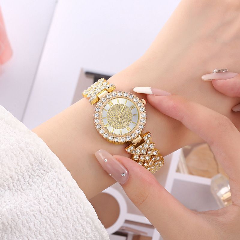 Часы женские бриллиантовое золото со стразами наручные, бижутерные часы -купить с доставкой по выгодным ценам в интернет-магазине OZON (1043353229)