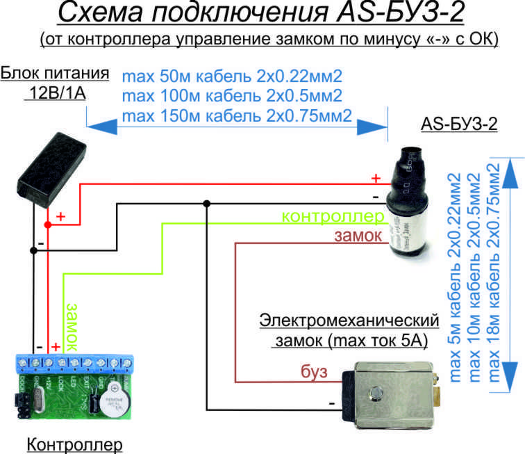 Блок управления замком буз схема