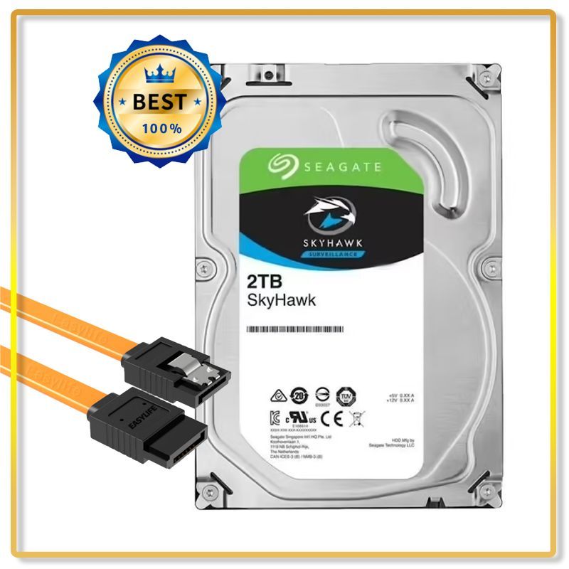 Seagate 2 ТБ Внутренний жесткий диск SkyHawk HDD 3.5"5900 (ST2000VX008) 