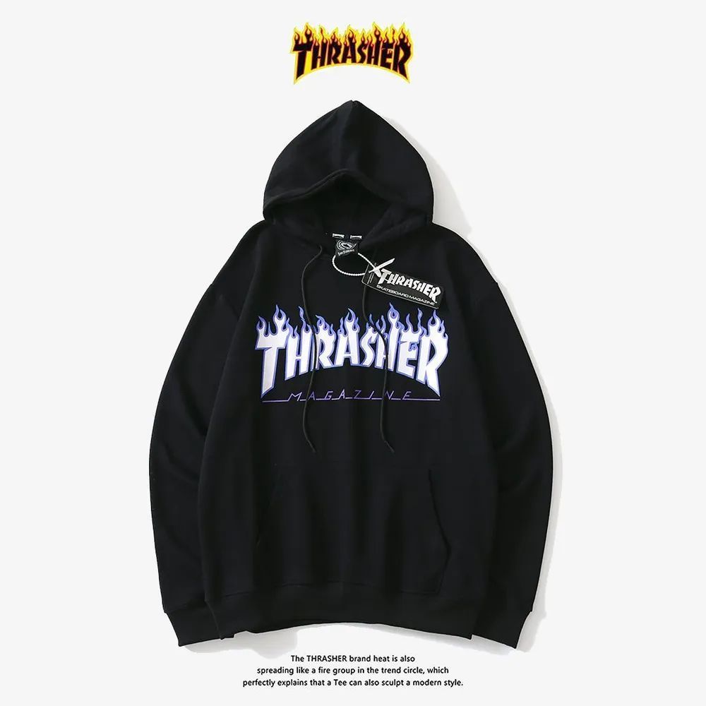 Blue fire cheap thrasher hoodie