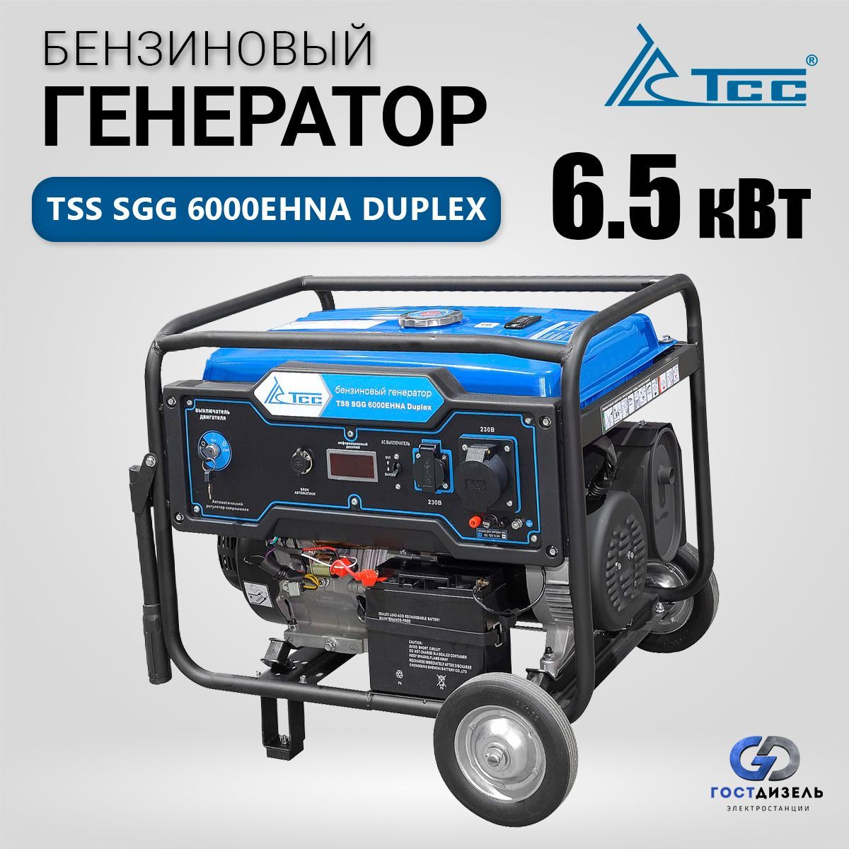 Генератор бензиновый TSS SGG 6000EHNA DUPLEX 6,5 кВт с электростартером.  Пусковые токи до 15 кВт - купить по низкой цене в интернет-магазине OZON  (1069766701)