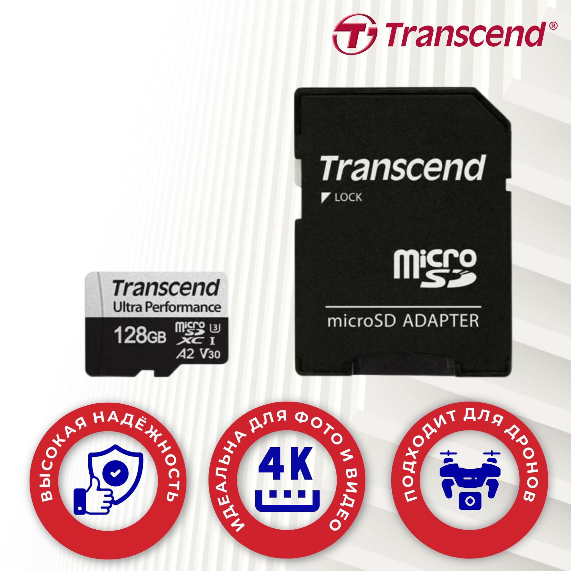 Карта microsd 128gb transcend