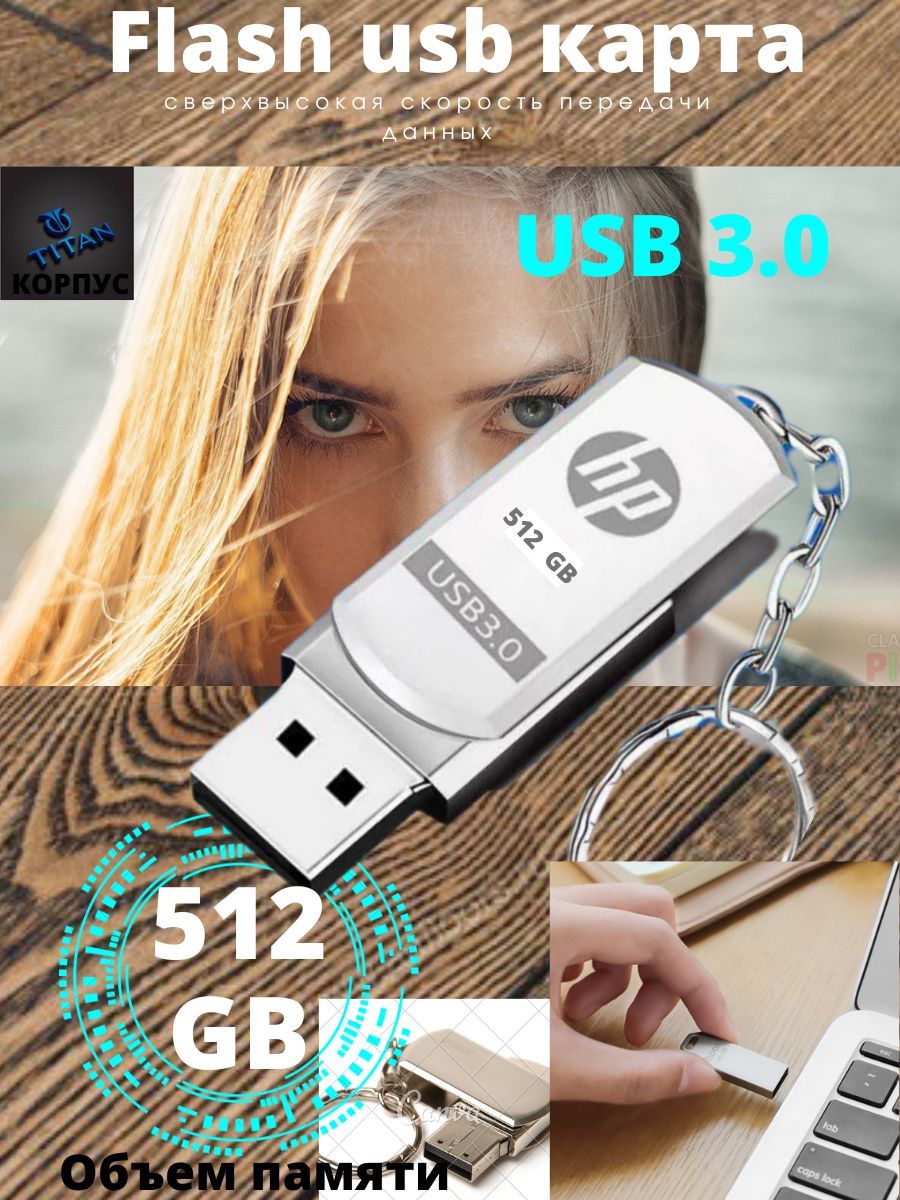 Карта памяти USB флешка 512 ГБ - купить по выгодным ценам в  интернет-магазине OZON (1095614865)