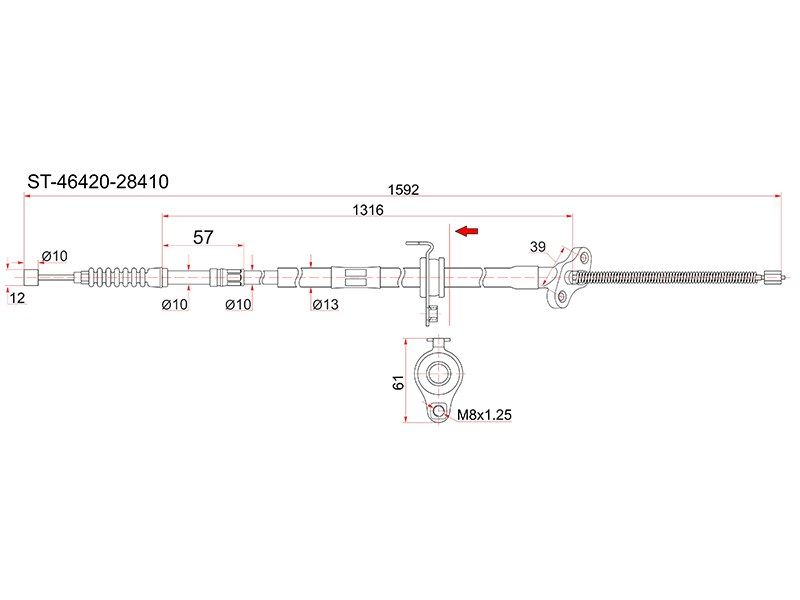 SATST-46420-28410ТросручникаTYTownAceNoah4WDCR5#,SR5#,-RHарт.ST4642028410