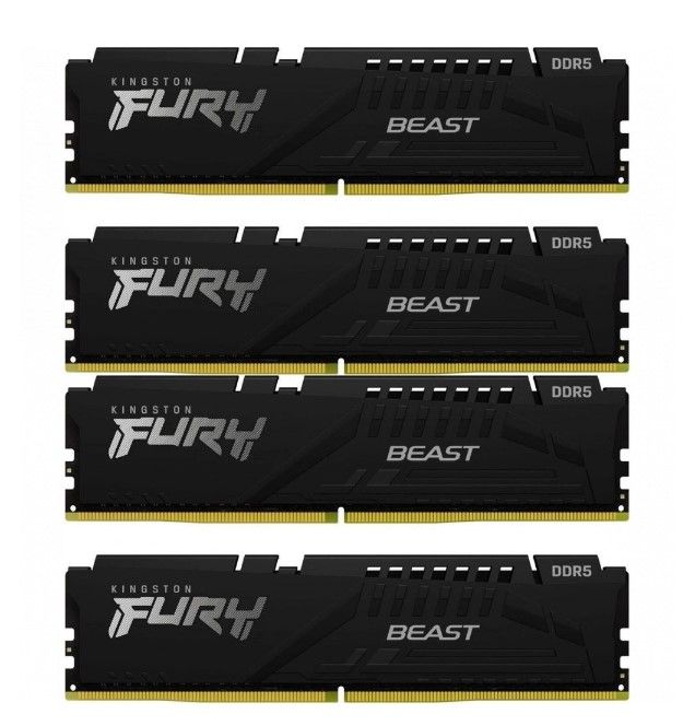 KingstonFuryОперативнаяпамятьBeastBlackDDR55600МГц4x32ГБ(KF556C40BBK4-128)