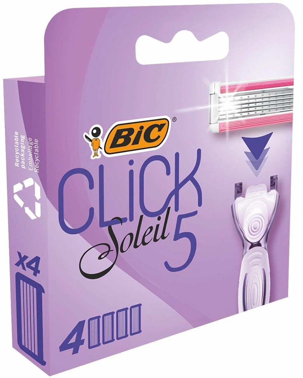 BIC CLICK SOLEIL 5, Сменные кассеты, (4 шт) ЖЕНСКИЕ