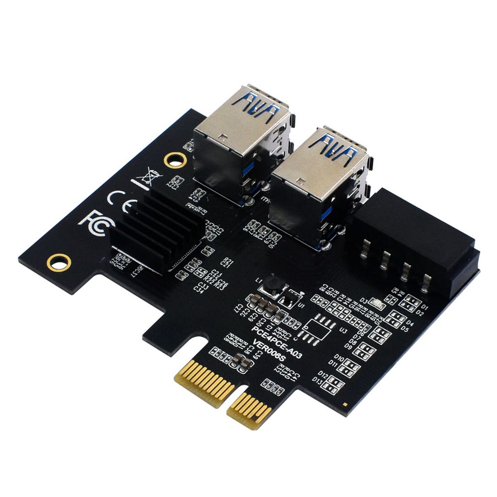 Двухслойный usb-адаптер PCI E от 1 до 4