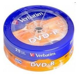 Диск DVD-R Verbatim 4.7Gb 16x wagon wheel (25шт) (43730) AZO