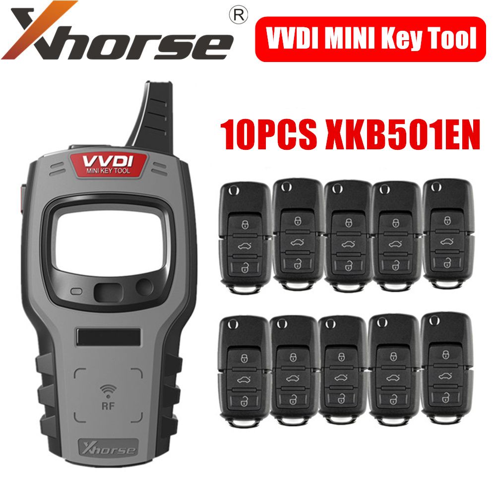 Xhorse VVDI Mini Key Tool Программатор удаленных ключей с поддержкой IOS и  Android, глобальная версия с 10 шт. XKB501EN удаленным ключом