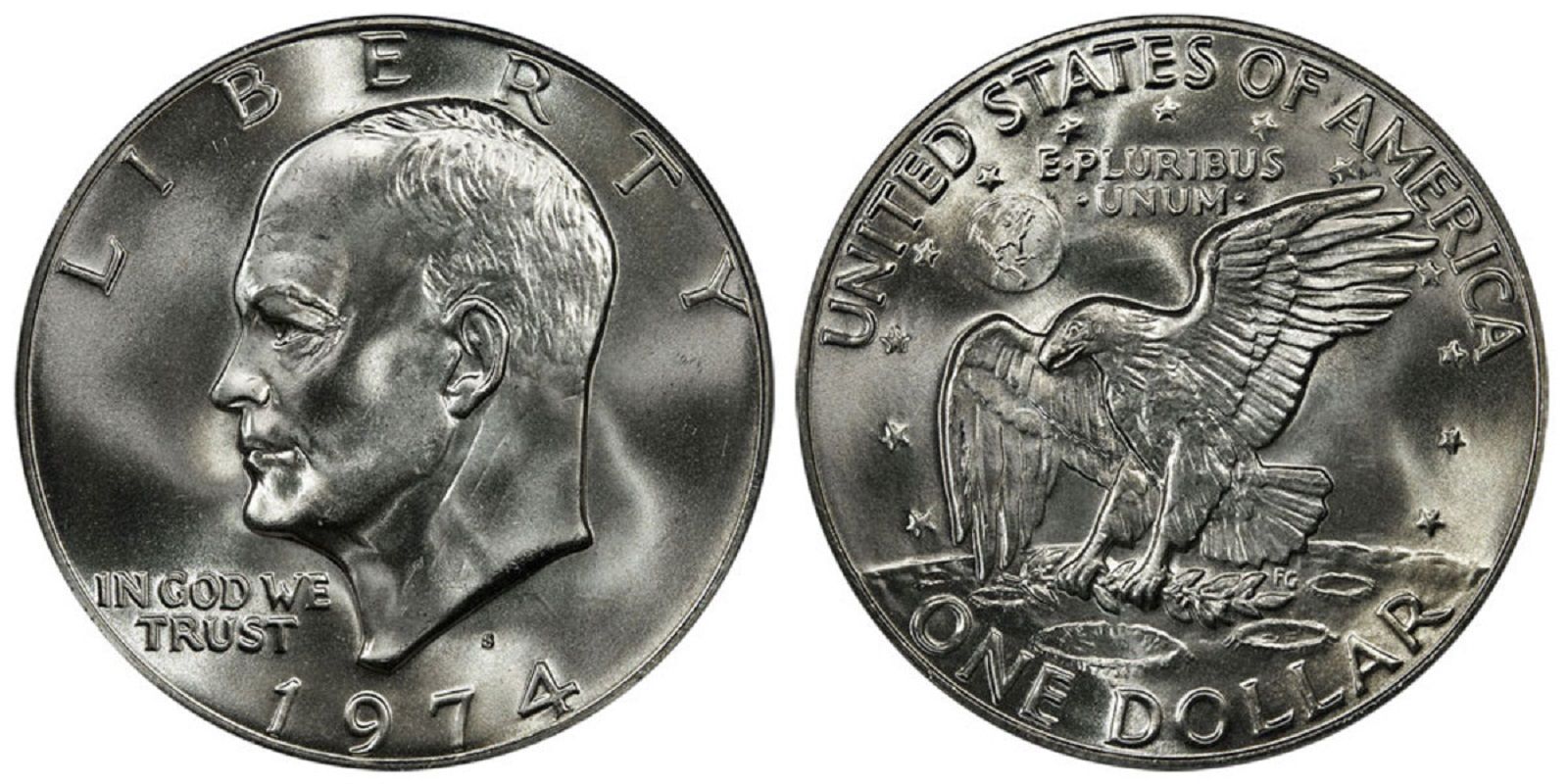 Купить монеты доллары сша. США 1 доллар 1974 Эйзенхауэр. Монета 1 доллар Дуайт Эйзенхауэр серебро. Монета Liberty 1974. Монета 1 доллар США Либерти.