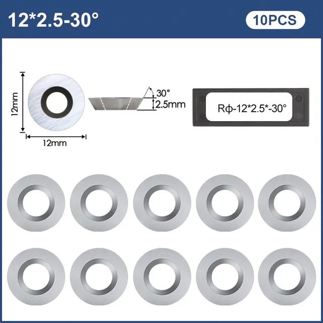 Сменные пластины XCAN, для токарных резцов по дереву, круглые, 12мм, 10 шт