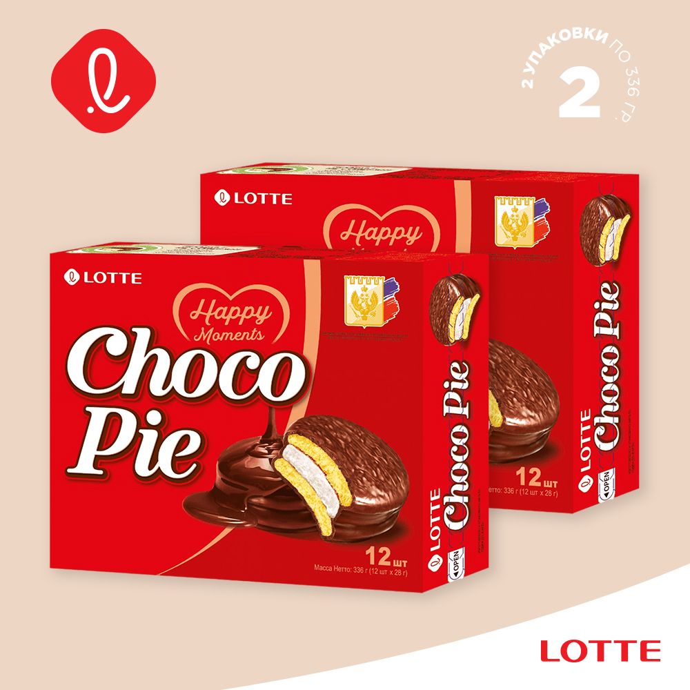 ПеченьеLotteChocoPieоригинальное2штпо336г