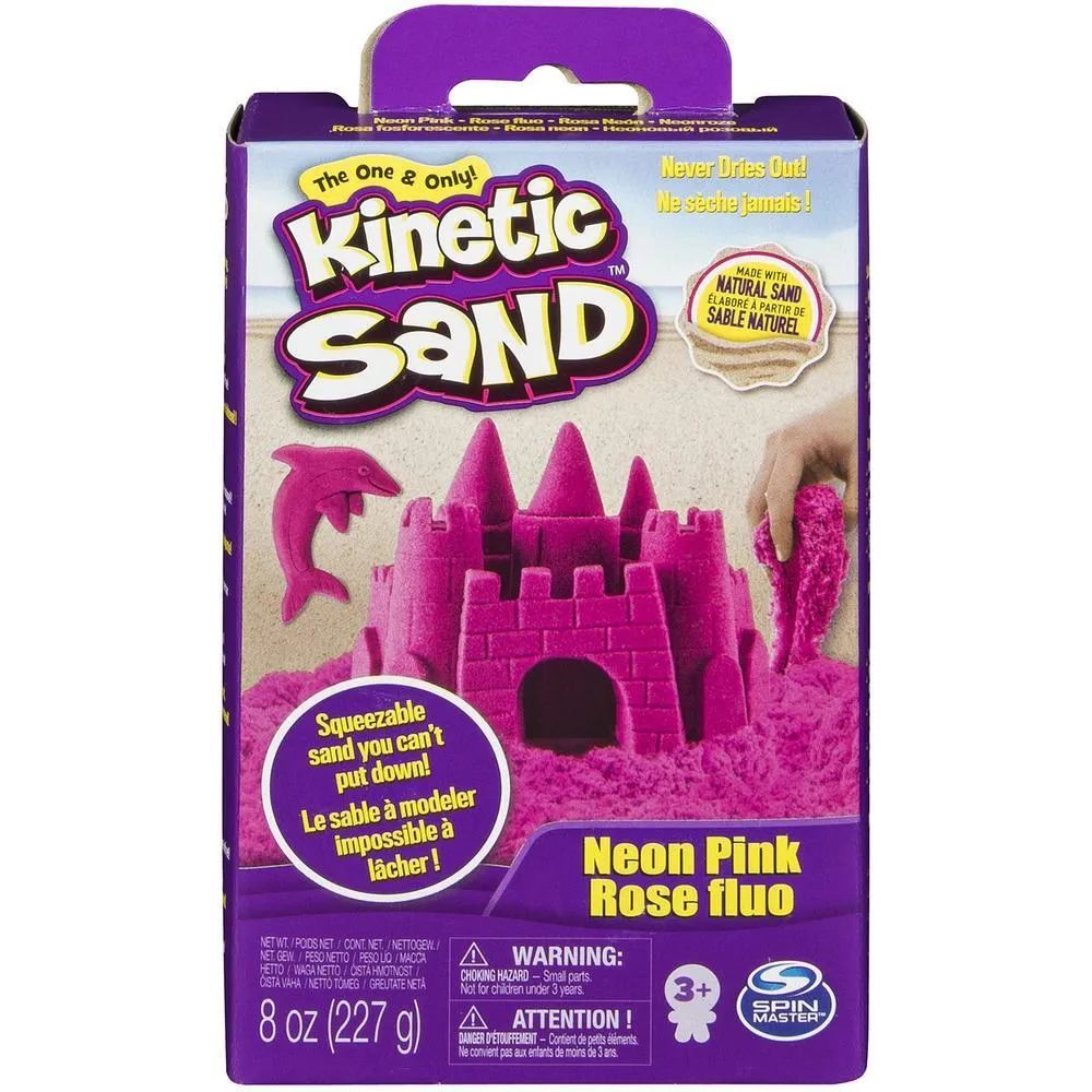 Кинетический песок Kinetic Sand 227гр (Розовый неон)