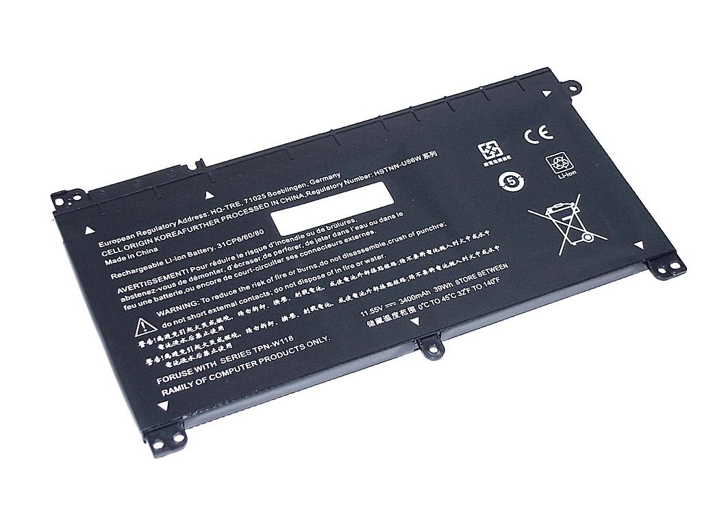 Аккумуляторная батарея для ноутбука HP Pavilion x360 (BI03-3S1P) 11.55V 3400mAh OEM черная