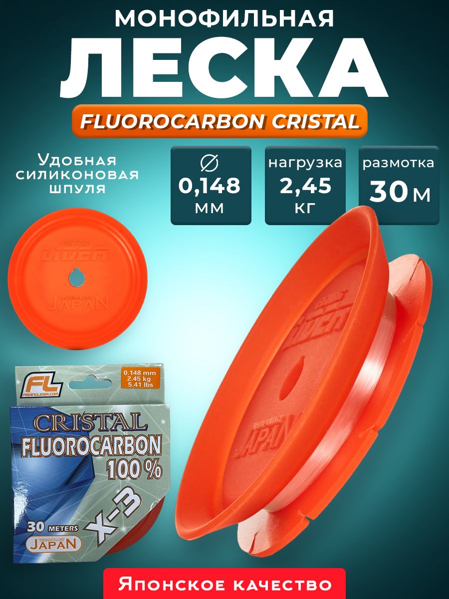 Леска рыболовная флюрокарбон для рыбалки 0,148мм