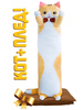 Мягкая игрушка подушка обнимашка длинный Кот Батон 100 см со съемной бабочкой, с пледом, плюшевая, желтая by GoldStitch - изображение