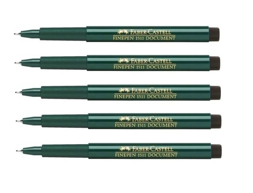 Ручка капиллярная (линер) FABER-CASTELL "Finepen 1511", ЧЕРНАЯ, корпус ...