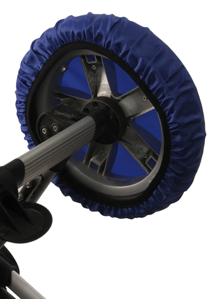 Чехлы на колеса для коляски Чудо-Чадо, диаметр 28-34 см, CHK04-002, темно-синий, 2 шт  #1