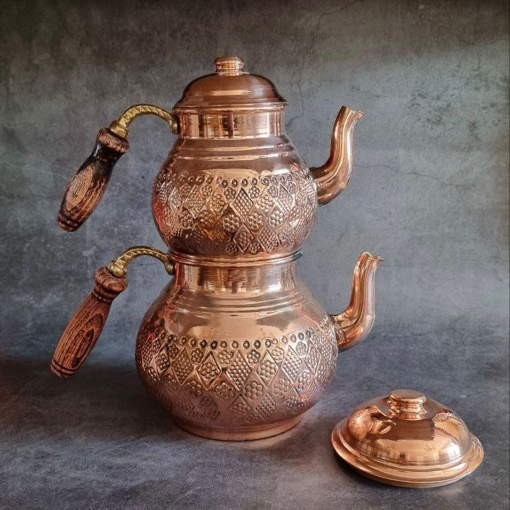 Двойной чайник купить. Медный двойной турецкий чайник чайданлык. Медный двойной чайник заварочный турецкий чайданлык. Медный чайник - чайданлык. Двойной турецкий чайник чайданлык из меди.