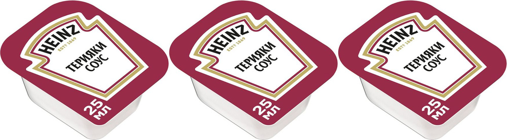 Соус Heinz Терияки 25 мл x 125 шт, комплект: 3 упаковки по 3.13 кг  #1