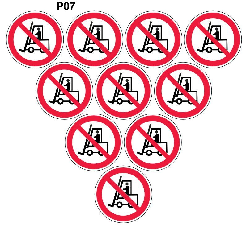 Световозвращающий, плоский, круглый запрещающий знак P07 Запрещается движение средств напольного транспорта #1