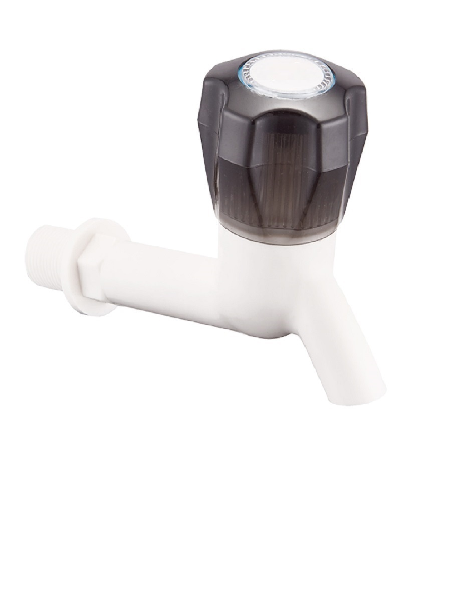 Кран водоразборный со штуцером, с круглой ручкой, 1/2 ABS пластик ...