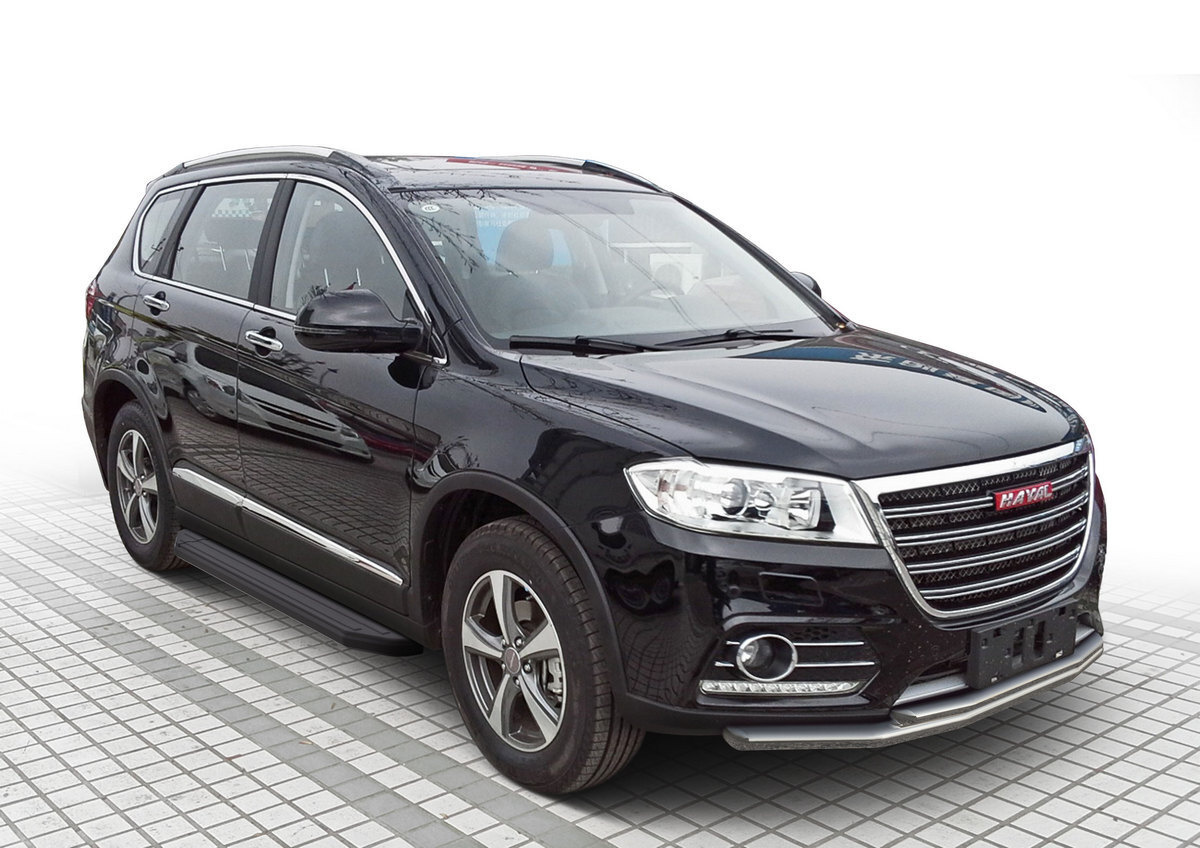 Пороги на автомобиль "Premium-Black" Rival для Haval H6 2014-2020, 173 см, 2 шт., алюминий, A173ALB.9402.1 #1