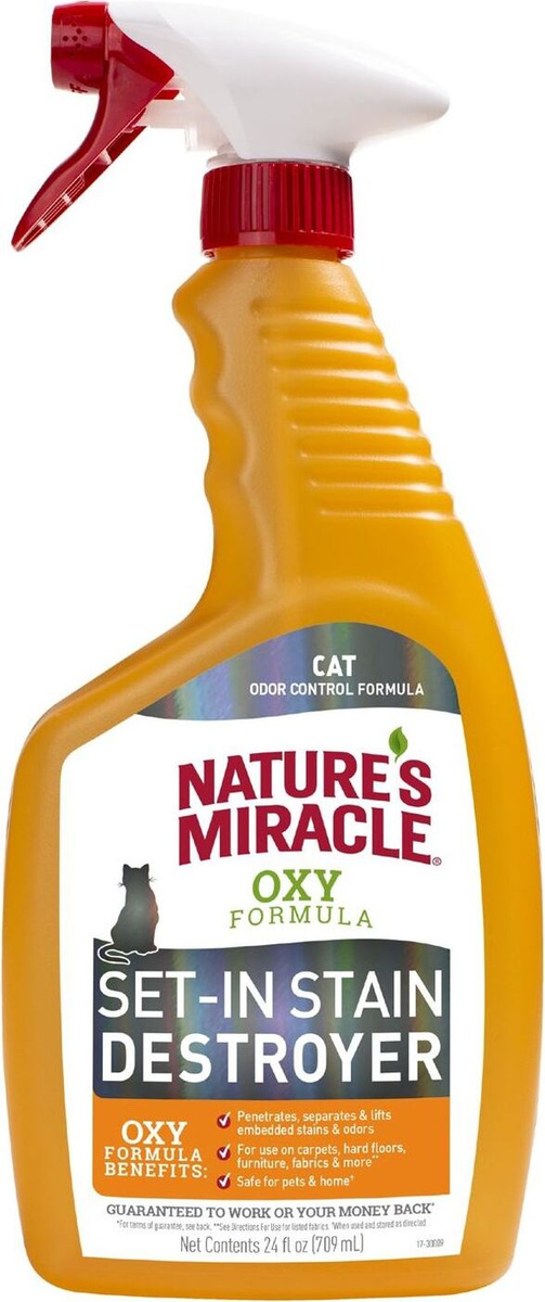 Уничтожитель пятен и запахов Окси-формула, для кошек, Nature`s Miracle JFC Oxy-Formula, 709 мл  #1