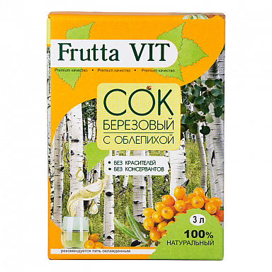 Сок FRUTTA VIT Березовый с облепихой, без красителей,без консервантов ...