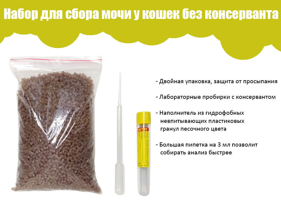 Набор для сбора мочи у кошек без консерванта, мочесборник, комплект из ...