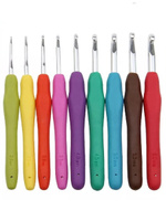 Набор крючков для вязания алюминиевых с силиконовой ручкой односторонних (9 шт). Спонсорские товары