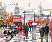 Картина по номерам на холсте на подрамнике  "Прогулка по Лондону", 40x50, MG2204, премиум набор, ТМ Цветной / для взрослых / для детей / живопись / рисование / раскраска. Спонсорские товары