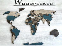 Деревянная карта мира 3D многоуровневая 140/80 см на английском языке/ карта мира из дерева на стену /  картина из дерева/ деревянный декор. Спонсорские товары