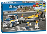 Конструкторы для мальчиков / Конструктор / Подарок / Грузовик для перевозки драгстера / Urban / Не является брендом Лего и Майнкрафт. Спонсорские товары