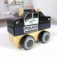 Игрушка деревянная машинка Trefl &#34;Полиция&#34;, каталка-сортер для детей и малышей. Спонсорские товары