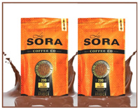2 упаковки по 200г (400г)!!! La Sora / Кофе черный растворимый с шоколадными нотами/Арабика сублимированный/выгодная покупка. Спонсорские товары