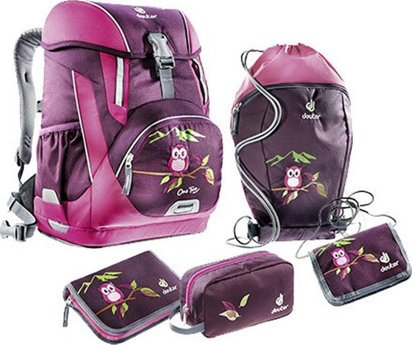 Рюкзак школьный Deuter One Two Сова, с 2 пеналами, мешком для сменной ...