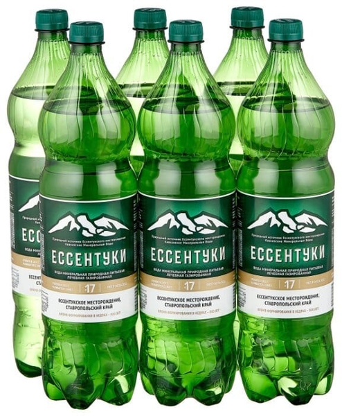 Вода "Ессентуки №17" минеральная газированная 1,5л 6 Бутылок - купить с ...